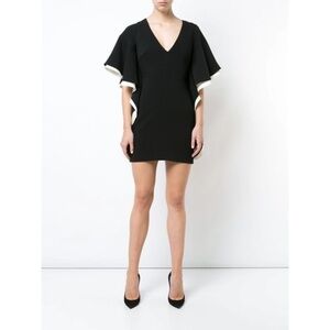 NWT HALSTON ruffled wide sleeve mini dress